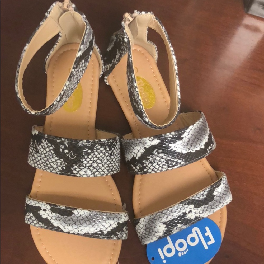 New Floopi snake skin sandals!